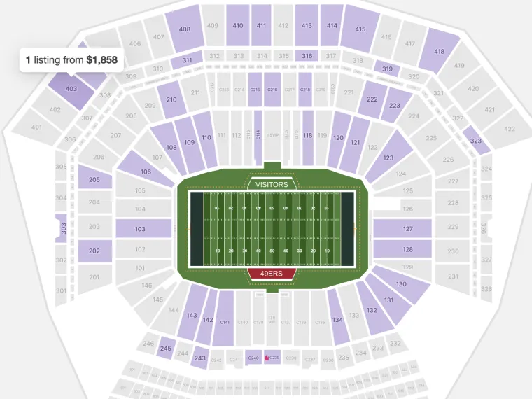 Levi's Stadium seating map